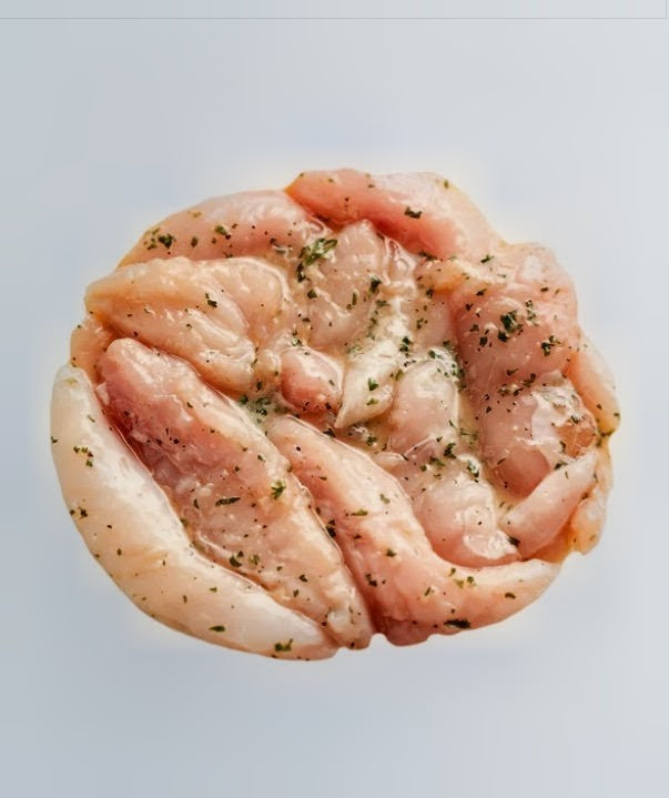Marinated chicken tenderloins smokey BBQ